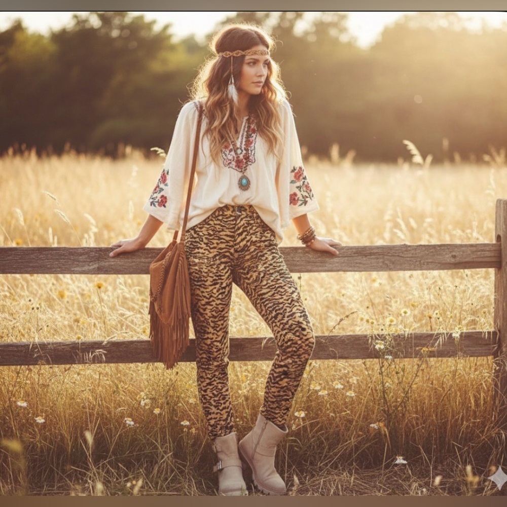 Good American | Good Waist Crop Tiger Print Jeans 15/33 NEW